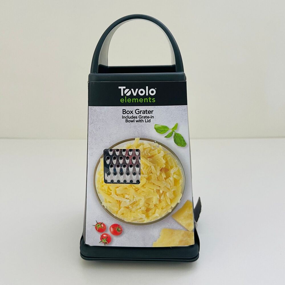 TOVOLO Elements 4 Sided Stainless Steel Box Grater With Storage BIn